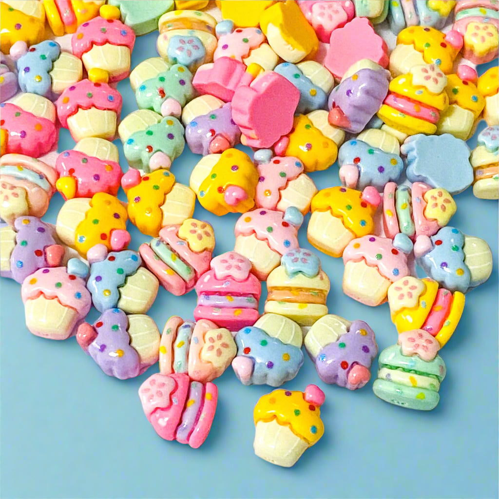 mini cup cake cakes gateau cupcake resin resins flathack flat back backs fb fbs embellishment uk cute kawaii craft supplies shop store 11mm 12mm