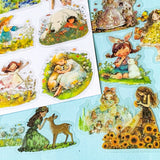 mushroom hollow and fairy glen PET sticker collection featuring fairies, woodland animals, foxes, rabbits, mushrooms, flowers and enchanted storybook figures including princesses. UK cute and kawaii stationery shop with lettterbox gifts.
