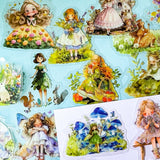 mushroom hollow and fairy glen PET sticker collection featuring fairies, woodland animals, foxes, rabbits, mushrooms, flowers and enchanted storybook figures including princesses. UK cute and kawaii stationery shop with lettterbox gifts.