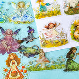 mushroom hollow and fairy glen PET sticker collection featuring fairies, woodland animals, foxes, rabbits, mushrooms, flowers and enchanted storybook figures including princesses. UK cute and kawaii stationery shop with lettterbox gifts.
