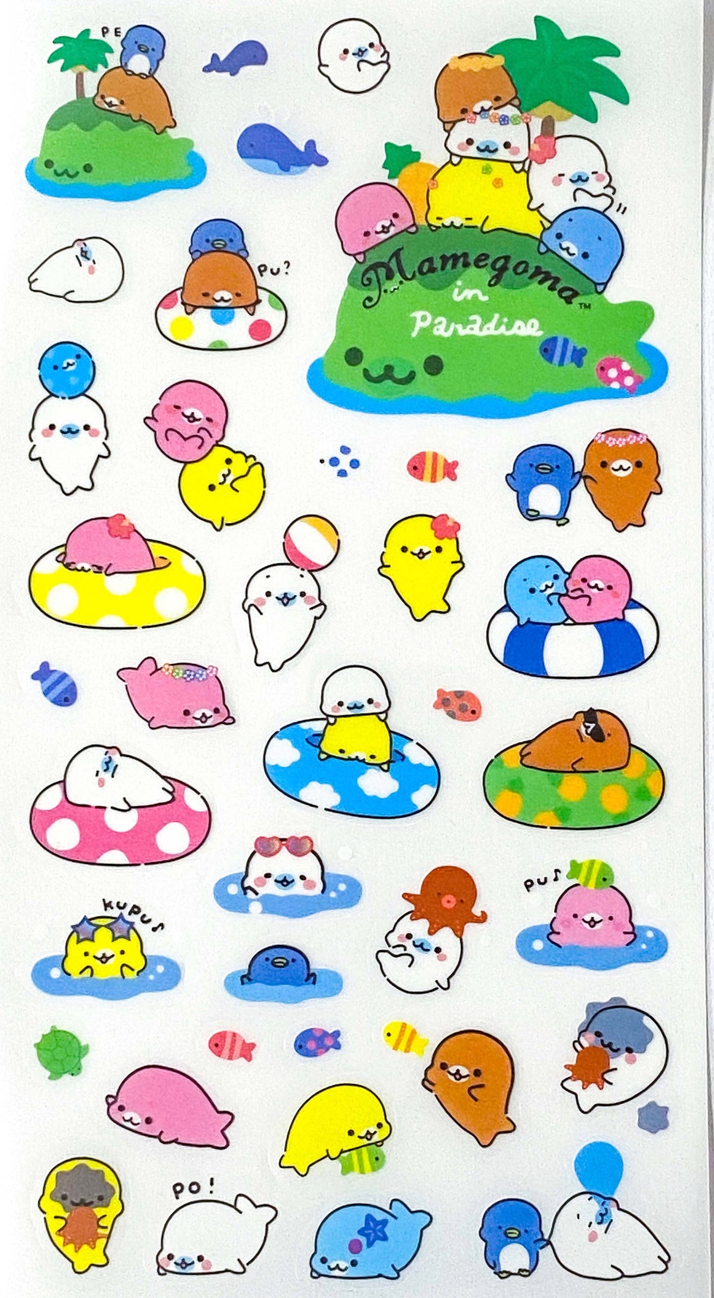 seal seals otter otters sea lion lions water ocean sticker stickers sheet sheets 6 pack clear plastic pet stationery supplies uk cute kawaii colourful small little planner addict set store shop animal animals creatures