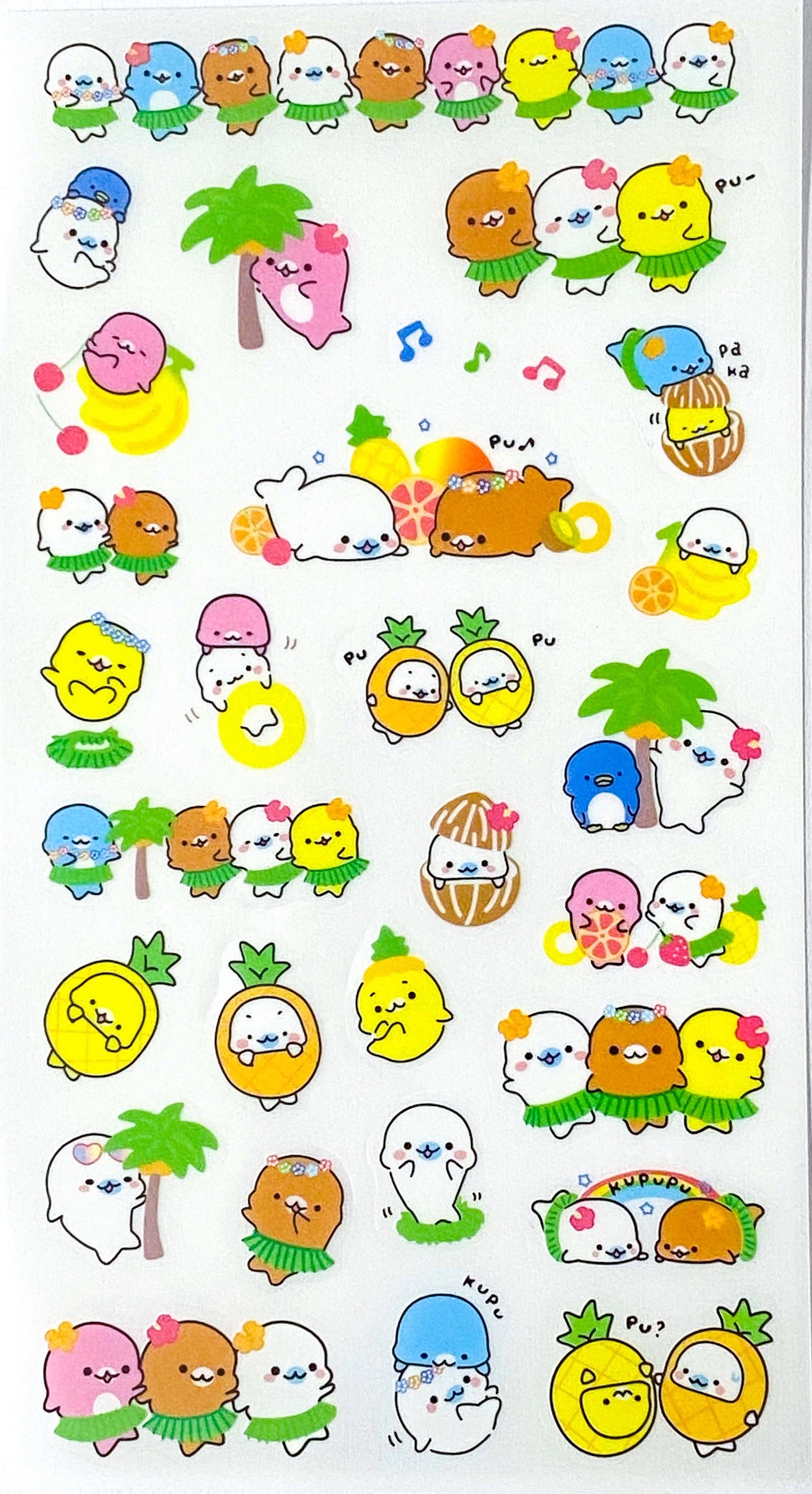 seal seals otter otters sea lion lions water ocean sticker stickers sheet sheets 6 pack clear plastic pet stationery supplies uk cute kawaii colourful small little planner addict set store shop