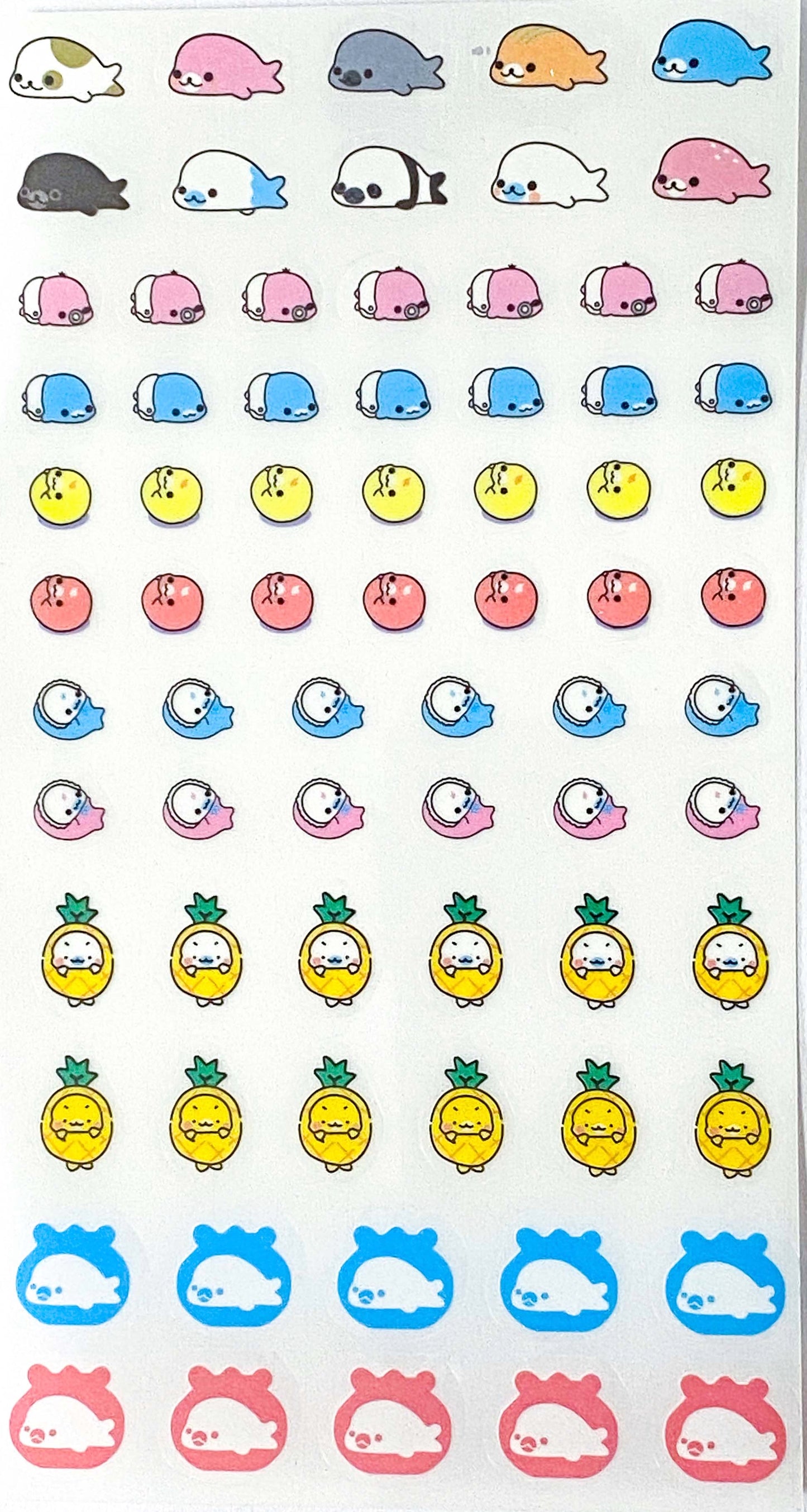 seal seals otter otters sea lion lions water ocean sticker stickers sheet sheets 6 pack clear plastic pet stationery supplies uk cute kawaii colourful small little planner addict set store shop