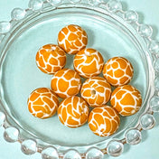 animal print prints pattern patterned silicone bead beads giraffe giraffes brown orange cream uk cute kawaii craft crafts supplies shop store jewellery making your own make beaded pen pens 