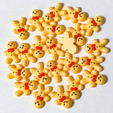 gingerbread man men mini small resin flatback flat back fb fbs uk cute kawaii craft supplies christmas festive tiny embellishment orange red bow