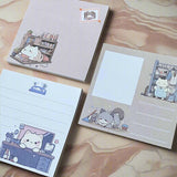 uk cute kawaii cat cats note pad memo sticky memos square 30 sheets pretty pictures books desk office working kitty kitten grey stone beige neutral colours gift gifts stocking fillers