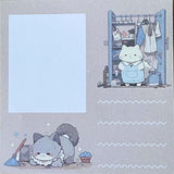 uk cute kawaii cat cats note pad memo sticky memos square 30 sheets pretty pictures books desk office working kitty kitten grey stone beige neutral colours gift gifts stocking fillers