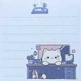 uk cute kawaii cat cats note pad memo sticky memos square 30 sheets pretty pictures books desk office working kitty kitten grey stone beige neutral colours gift gifts stocking fillers