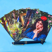twilight garden magical postcard set of 6 floral woodland cards on a blue background