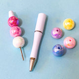bundle of 4 large 16mm lustre acrylic pearly beads for making your own pens