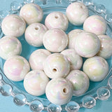 bundle of 4 large 16mm white lustre acrylic pearly beads for making your own pens
