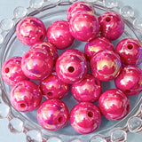 bundle of 4 large deep pink rose red 16mm lustre acrylic pearly beads for making your own pens