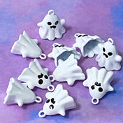 spooky scary white ghost ghosts charm charms metal enamel pendant uk cute kawaii craft supplies shop store 3d large 21mm hollow halloween