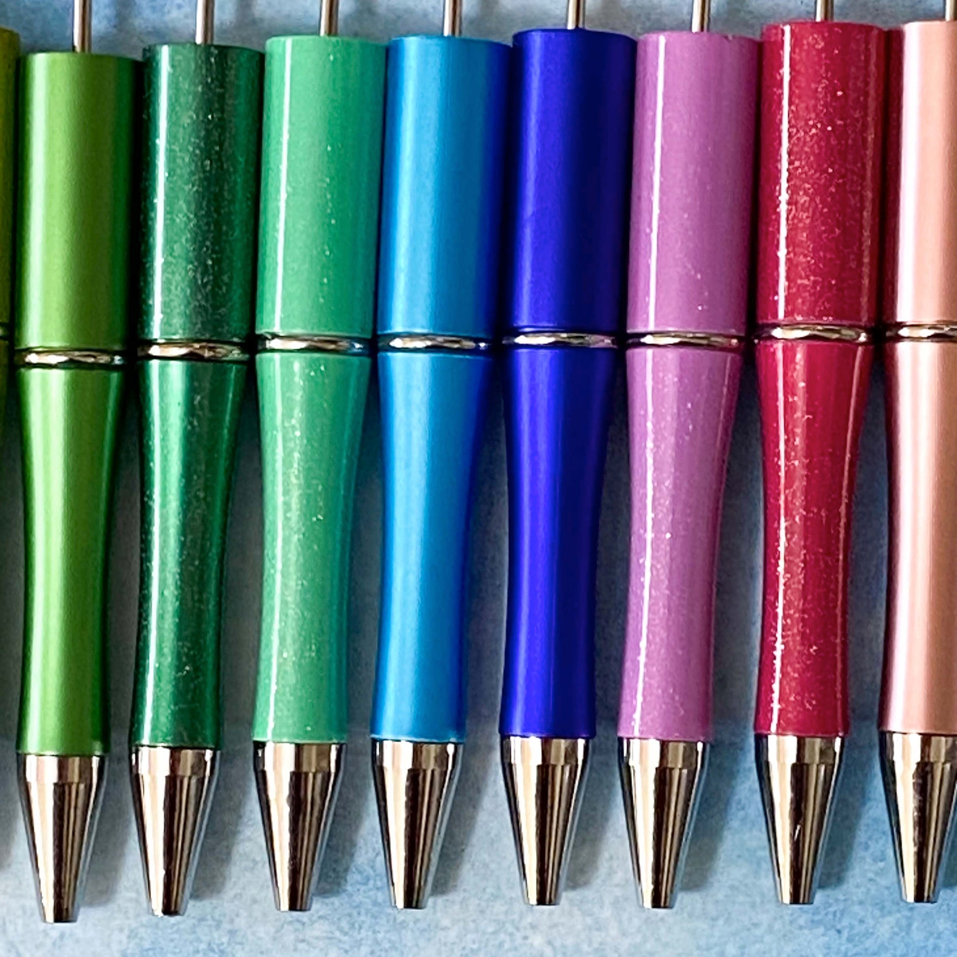 pen base bases blank blanks build your own pens beaded cute kawaii stationery gift gifts metallic pearl glitter glittery uk bright colours colourful