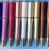 pen base bases blank blanks build your own pens beaded cute kawaii stationery gift gifts metallic pearl glitter glittery uk bright colours colourful