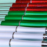 christmas pen blank blanks base bases for beaded pen pens making build your own festive red glitter glittery metallic green pearly pearl white pearlescent uk cute kawaii stationery craft supplies shop store