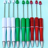 christmas pen blank blanks base bases for beaded pen pens making build your own festive red glitter glittery metallic green pearly pearl white pearlescent uk cute kawaii stationery craft supplies shop store