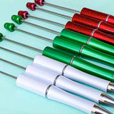 christmas pen blank blanks base bases for beaded pen pens making build your own festive red glitter glittery metallic green pearly pearl white pearlescent uk cute kawaii stationery craft supplies shop store