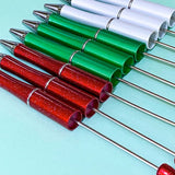 RED WHITE GREEN CHRISTMAS PEN BLANK Base for Build Your Own Pens Black Ballpoint Ink