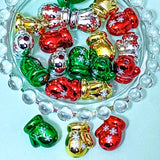 jumbo large big chunky foil metallic mitten mittens glove gloves christmas festive red green silver gold bead beads 18mm uk cute kawaii craft supplies shop store snowflake pattern