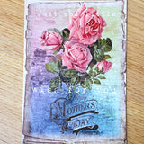 mother mother's day mothering sunday card cards postcard postcards greetings post card uk cute kawaii floral rose roses pretty sticker stickers seals envelopes kraft vintage style retro victorian antique bargain hydrangea blue pink red purple lilac