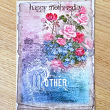 mother mother's day mothering sunday card cards postcard postcards greetings post card uk cute kawaii floral rose roses pretty sticker stickers seals envelopes kraft vintage style retro victorian antique bargain hydrangea blue pink red purple lilac stationery shop store