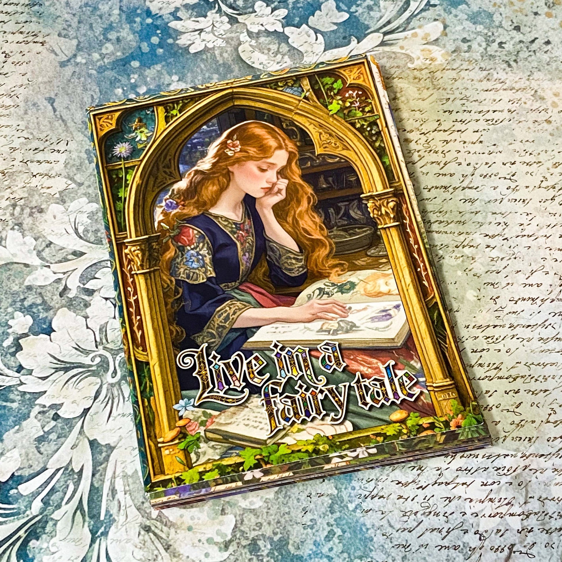 live in a fairy tale medieval vintage scrapbook paper pack of 50 sheets of botanical and celestial papers