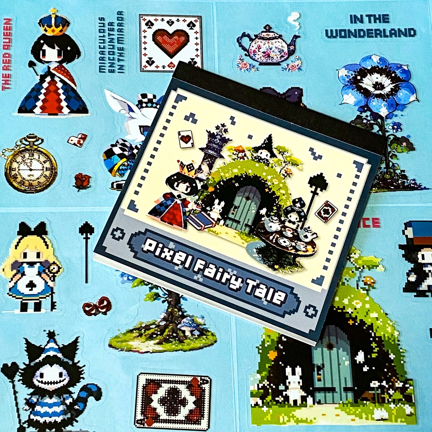 pixel alice sticker book with cute kawaii designs