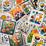 woodland animal sticker set of 50 matte scandi style forest stickers with cute animals including deer, fox and rabbit