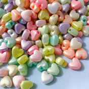 pearlescent pearly small heart hearts bead beads acrylic little tiny mini 7mm pastel sweet pretty uk craft supplies shop store colours kawaii cute