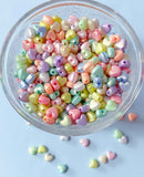 pearlescent pearly small heart hearts bead beads acrylic little tiny mini 7mm pastel sweet pretty uk craft supplies shop store colours kawaii cute