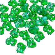 mini little green dino dinosaur acrylic shimmery flatback flatbacks fb fbs flat back embellishment nail art cute kawaii uk craft supplies small set