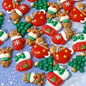 uk cute kawaii craft crafts supplies shop store red green white festive christmas resin charm charms pendant pendants stocking stockings tree trees mug mugs gingerbread man men rudolph reindeer bear bears stockings