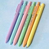 pastel motivational quote sating motto phrase word words pen pens black click ink ballpoint biro uk cute kawaii stationery shop store blue int green lilac yellow pink orange gift gifts matte soft touch 