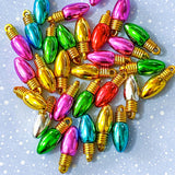 bauble baubles drop long metallic foil foiled christmas festive charms charm pendant pendants acrylic ornaments uk cute kawaii screw bulb bulbs gold silver red cerise green blue pretty bright jewellery findings