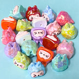 crazy funny bunny bunnies rabbit rabbits head heads bead beads acrylic lustre pearl pearly ab iridescent coating 17mm large big chunky colourful craft supplies shop store uk bright make your own beaded pen pens jewellery