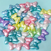 iridescent pearl pearly bow bows bead beads uk cute kawaii craft supplies crafts shop store 17mm medium sized lustre bargain cheap sale white pink blue green yellow lilac turquoise