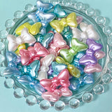 iridescent pearl pearly bow bows bead beads uk cute kawaii craft supplies crafts shop store 17mm medium sized lustre bargain cheap sale white pink blue green yellow lilac turquoise