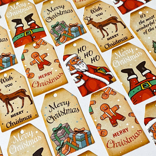 KRAFT CHRISTMAS Gift Tags x 12
