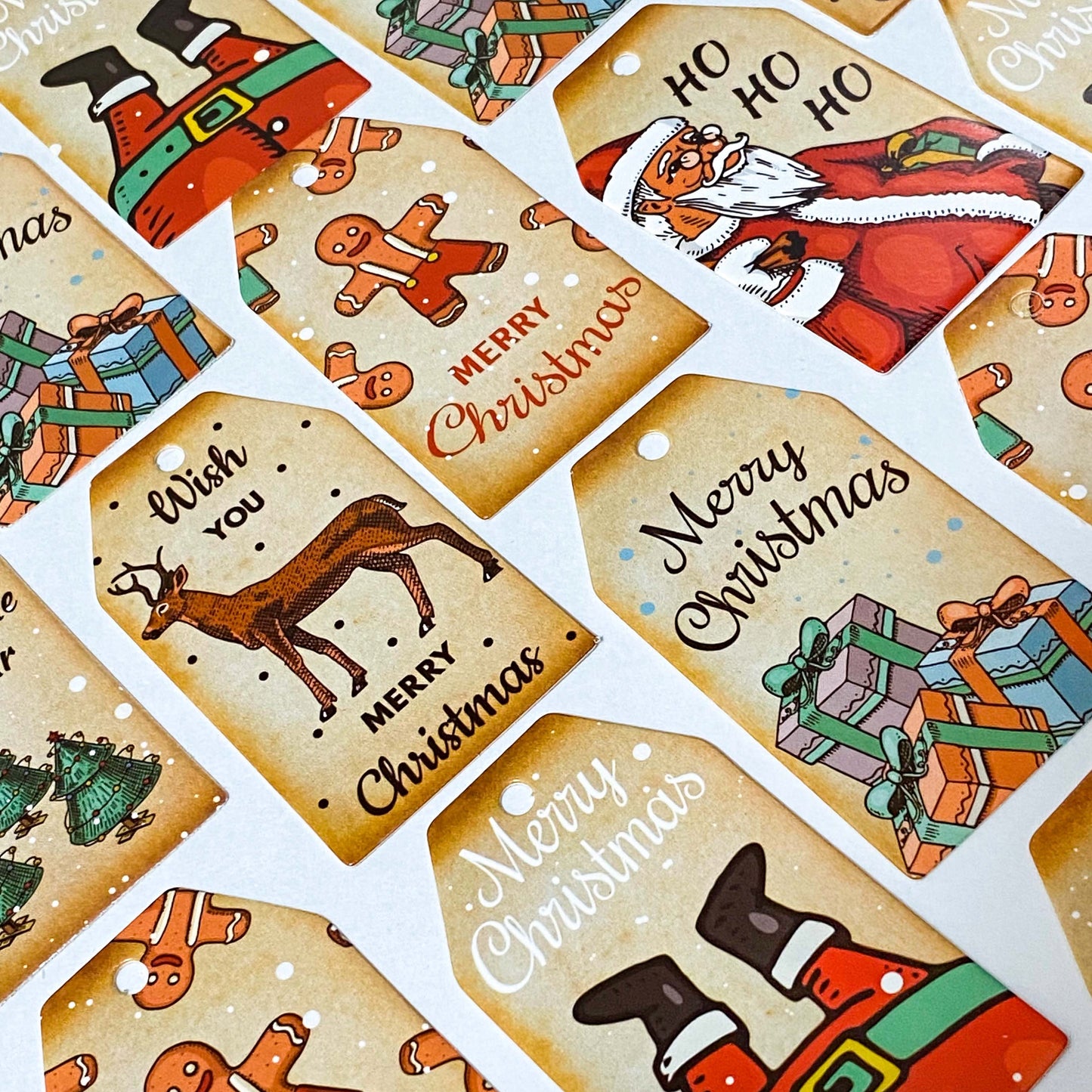 KRAFT CHRISTMAS Gift Tags x 12