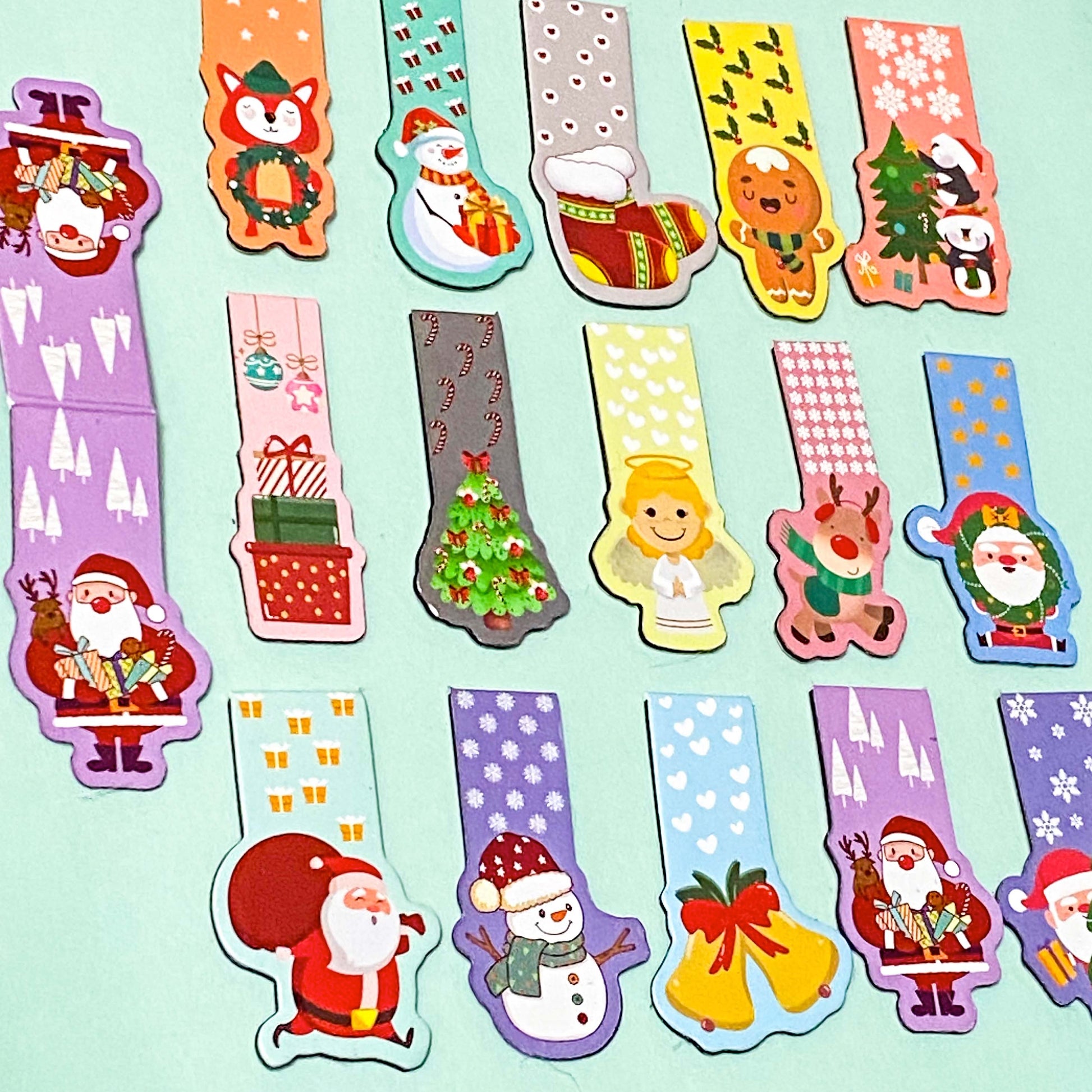 magnetic bookmark book mark marks bookmarks mini christmas festive present stocking filler fillers uk cute kawaii gift gifts for kids her book lovers bookworms colourful flexible magnet magnets