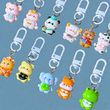 cute kawaii animal clip clips bag charm charms white metal keyring key chain fox elephant cat raccoon bear panda frog mouse sheep ram cow gift gifts shop store 