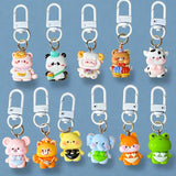 cute kawaii animal clip clips bag charm charms white metal keyring key chain fox elephant cat raccoon bear panda frog mouse sheep ram cow gift gifts shop store 