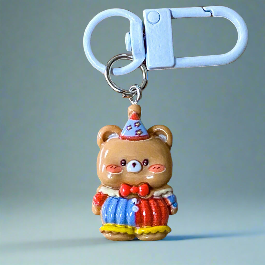 cute kawaii animal clip clips bag charm charms white metal keyring key chain fox elephant cat raccoon bear panda frog mouse sheep ram cow gift gifts shop store 
