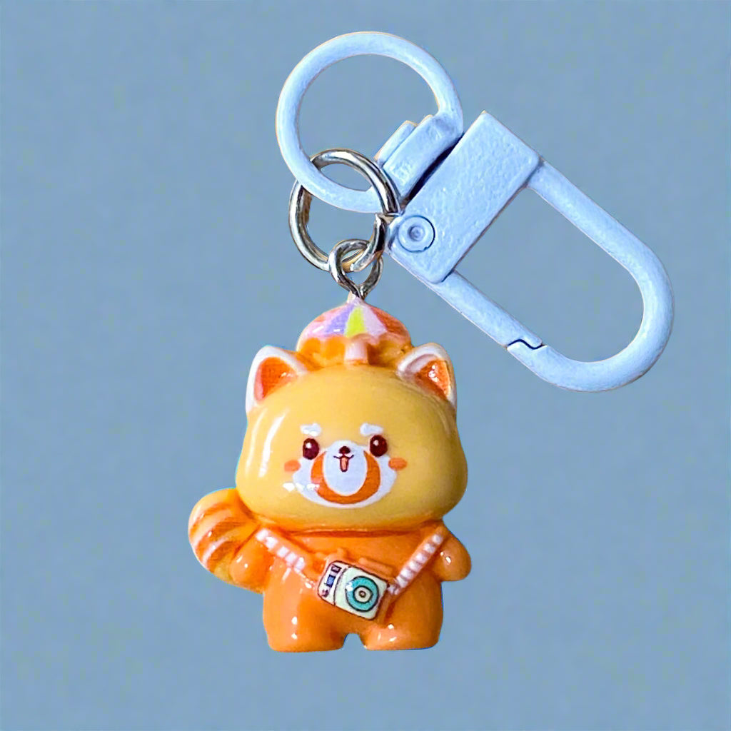 cute kawaii animal clip clips bag charm charms white metal keyring key chain fox elephant cat raccoon bear panda frog mouse sheep ram cow gift gifts shop store 
