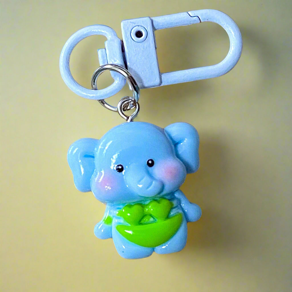 cute kawaii animal clip clips bag charm charms white metal keyring key chain fox elephant cat raccoon bear panda frog mouse sheep ram cow gift gifts shop store 