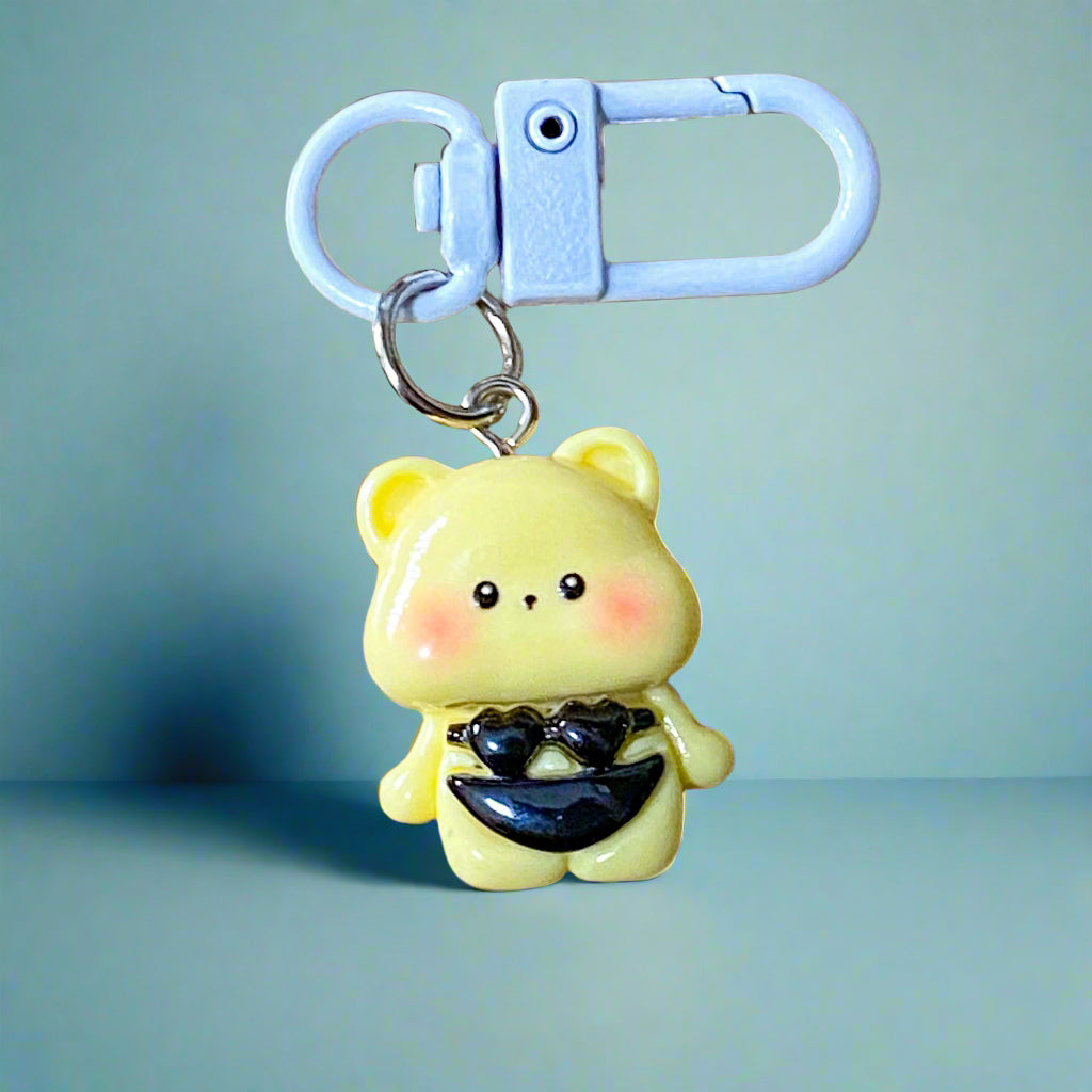cute kawaii animal clip clips bag charm charms white metal keyring key chain fox elephant cat raccoon bear panda frog mouse sheep ram cow gift gifts shop store 