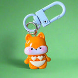 cute kawaii animal clip clips bag charm charms white metal keyring key chain fox elephant cat raccoon bear panda frog mouse sheep ram cow gift gifts shop store 