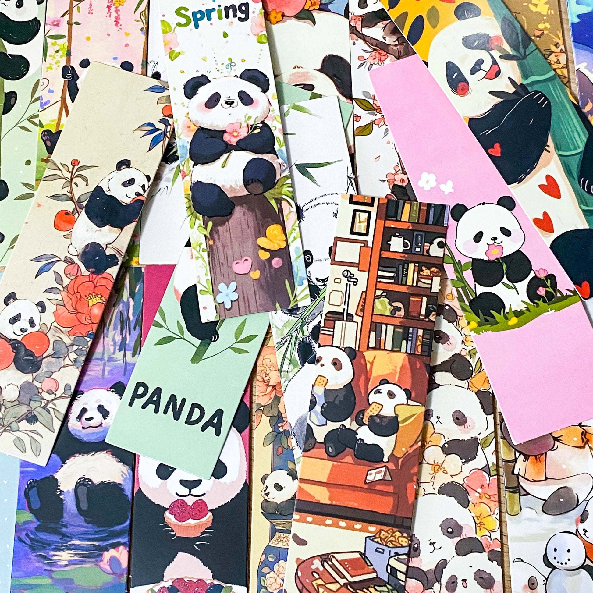 panda pandas bear bears cute kawaii card bookmark bookmarks book mark marks reading books gift gifts set present uk stationery pretty fun 3