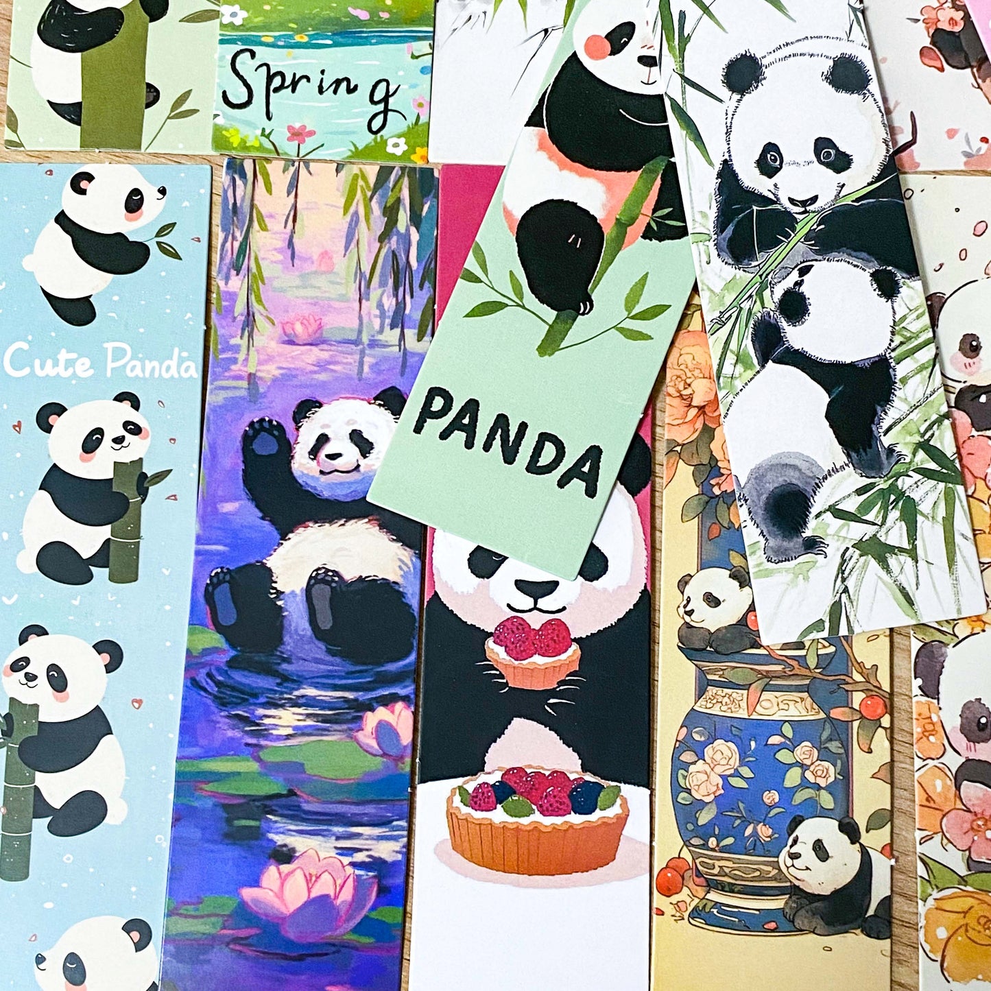 panda pandas bear bears cute kawaii card bookmark bookmarks book mark marks reading books gift gifts set present uk stationery pretty fun 3